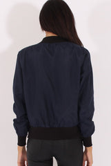 Navy Bomber Jacket - Maisie-Jackets