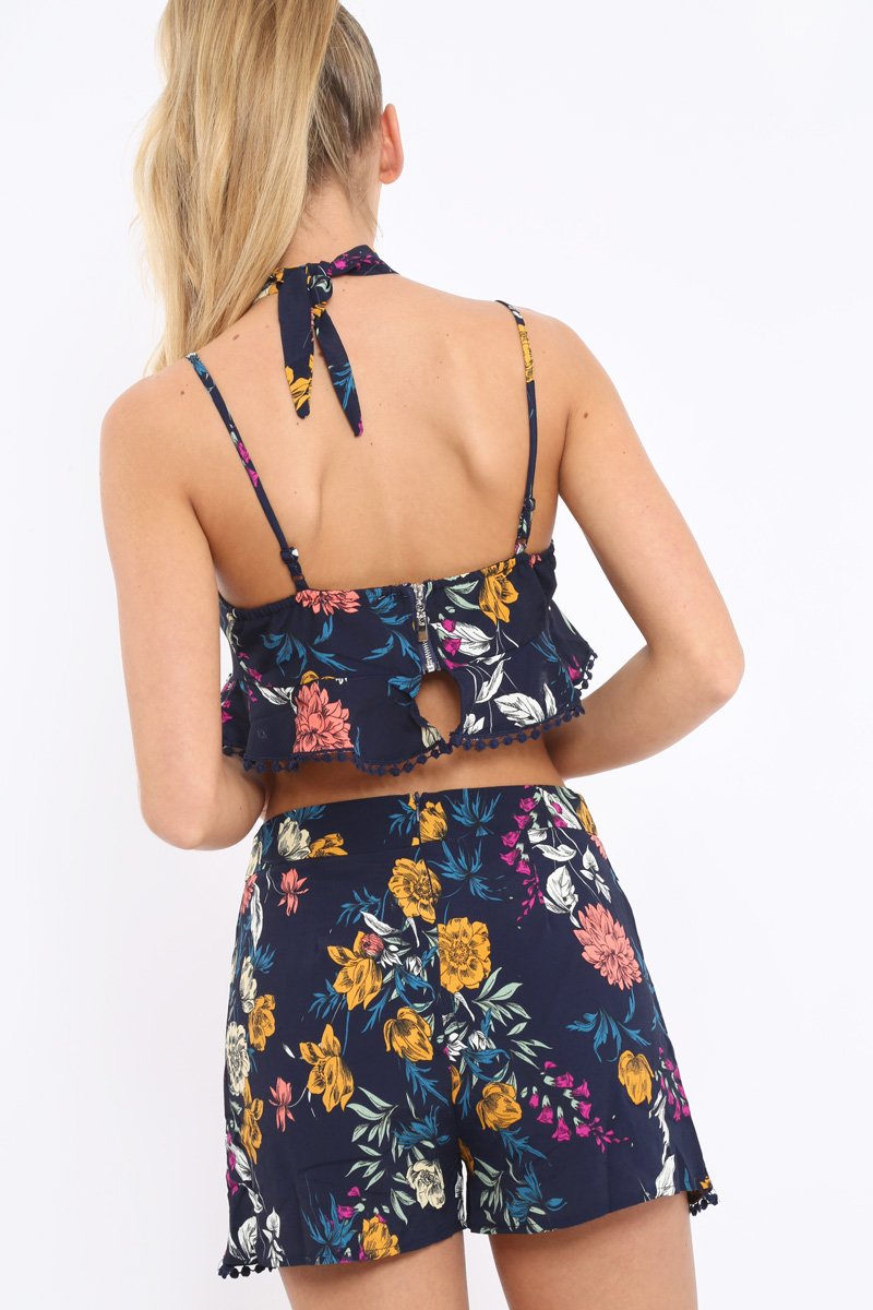 Navy Floral Co-ord Set - Emma-Co-ords
