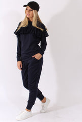 Navy Frill Layer Tracksuit - Tawney-Tracksuits
