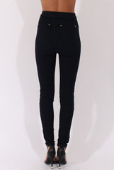 Navy High Waisted Skinny Fit Jeans - Nemesis-Jeans