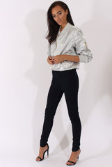 Navy High Waisted Skinny Fit Jeans - Nemesis-Jeans