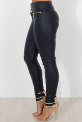 Navy High Waisted Skinny Jeans-Joffy-Jeans
