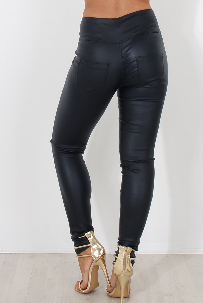 Navy High Waisted Skinny Jeans-Joffy-Jeans