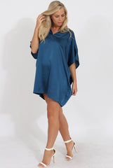 Navy Kimono Style Oversized Dress - Nicolette-Dresses