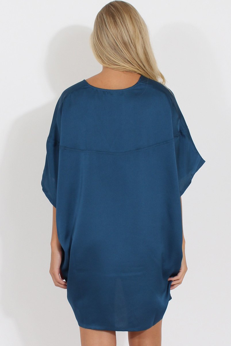 Navy Kimono Style Oversized Dress - Nicolette-Dresses