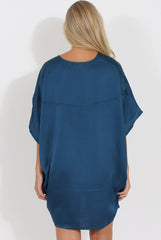 Navy Kimono Style Oversized Dress - Nicolette-Dresses