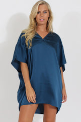 Navy Kimono Style Oversized Dress - Nicolette-Dresses