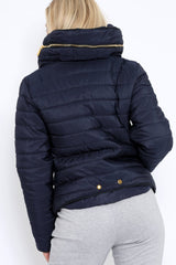 Navy Padded Coat - Zara-Coats