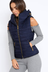 Navy Padded Gilet - Ariella-Jackets