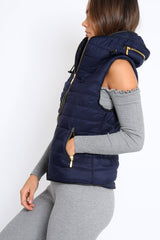Navy Padded Gilet - Ariella-Jackets