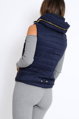 Navy Padded Gilet - Ariella-Jackets