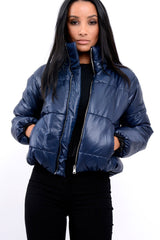 Navy Puffer Coat - Alyssa-Coats