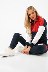 Navy Red White Colour Block Tracksuit - Karalynn-Co-ords