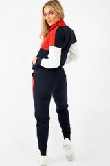Navy Red White Colour Block Tracksuit - Karalynn-Co-ords