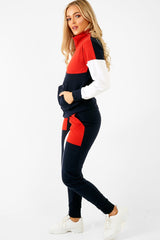 Navy Red White Colour Block Tracksuit - Karalynn-Co-ords