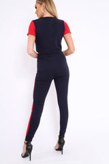 Navy Red and White Colour Block Co-ord - Sybil-Co-ords