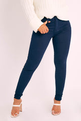 Navy Skinny Stretch Denim Jeans - Maeva-Jeans