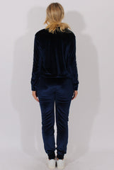Navy Velvet Stripe Tracksuit - Armani-Tracksuits