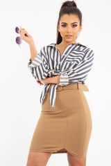 Navy White Stripe Oversized Button Down Shirt - Sopha-Shirts