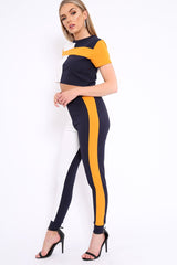 Navy Yellow and White Colour Block Co-ord - Sybil-Co-ords