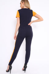 Navy Yellow and White Colour Block Co-ord - Sybil-Co-ords