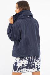 Navy Zip Front Rain Jacket - Idalie-Jackets
