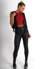 Naya Black Studded Waistcoat-Coats