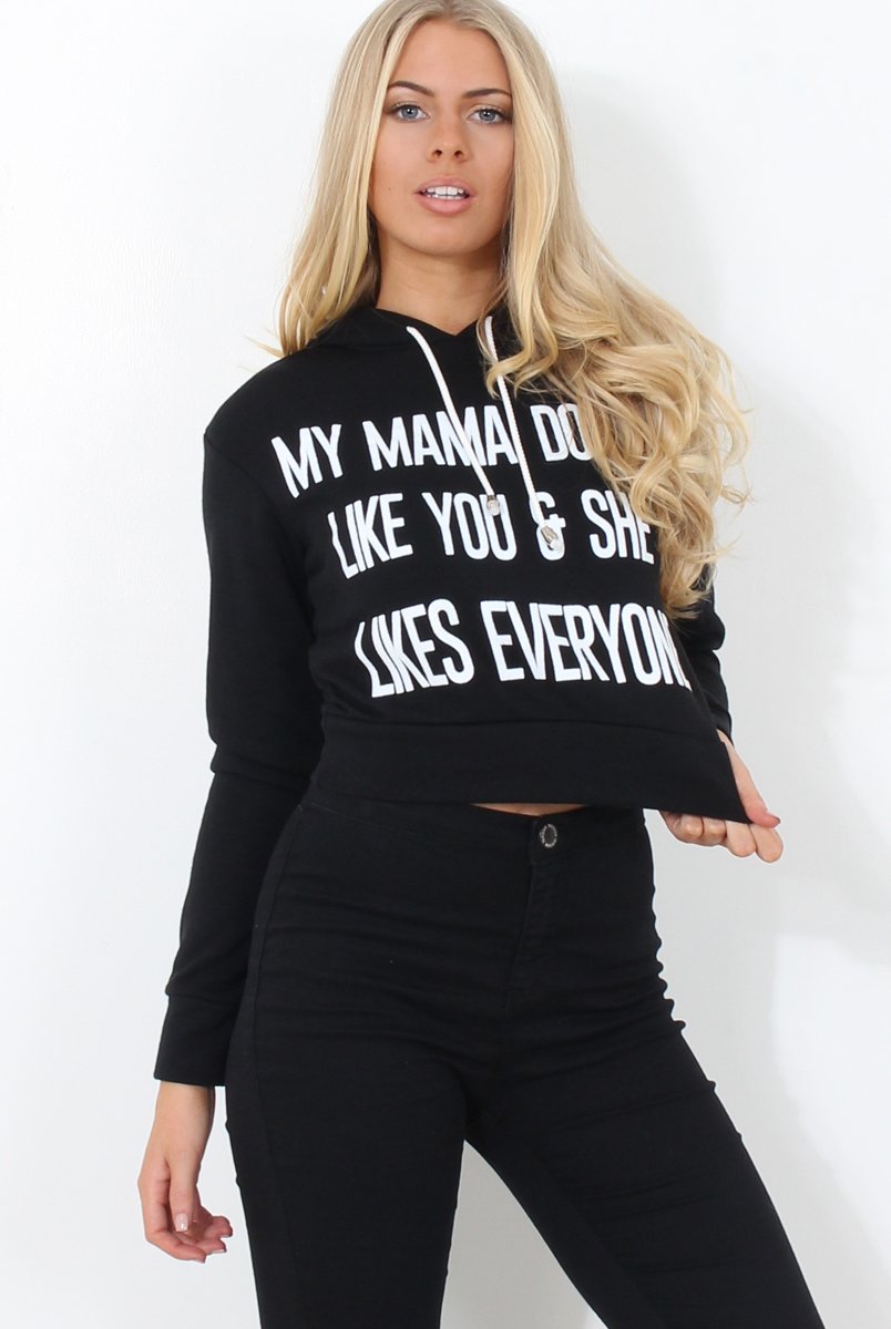 Neem Black Slogan Pullover Hoodie-Hoodies