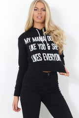 Neem Black Slogan Pullover Hoodie-Hoodies