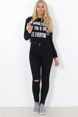 Neem Black Slogan Pullover Hoodie-Hoodies