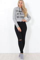 Neem Grey Slogan Pullover Hoodie-Hoodies