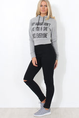 Neem Grey Slogan Pullover Hoodie-Hoodies