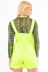Neon Green Buckle Strap Playsuit - Halo-Playsuits