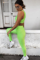 Neon Green Crop Bralet Leggings Co-Ord - Erinn-Co-ords