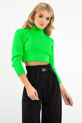 Cropped neon jumper sale