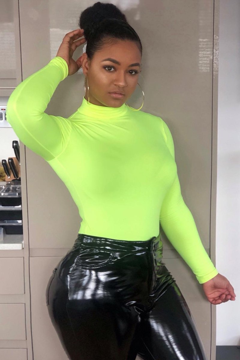 Neon Green Slinky Bodysuit - Allison-Bodysuits