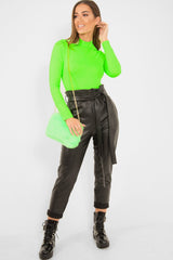 Neon Green Slinky Bodysuit - Allison-Bodysuits