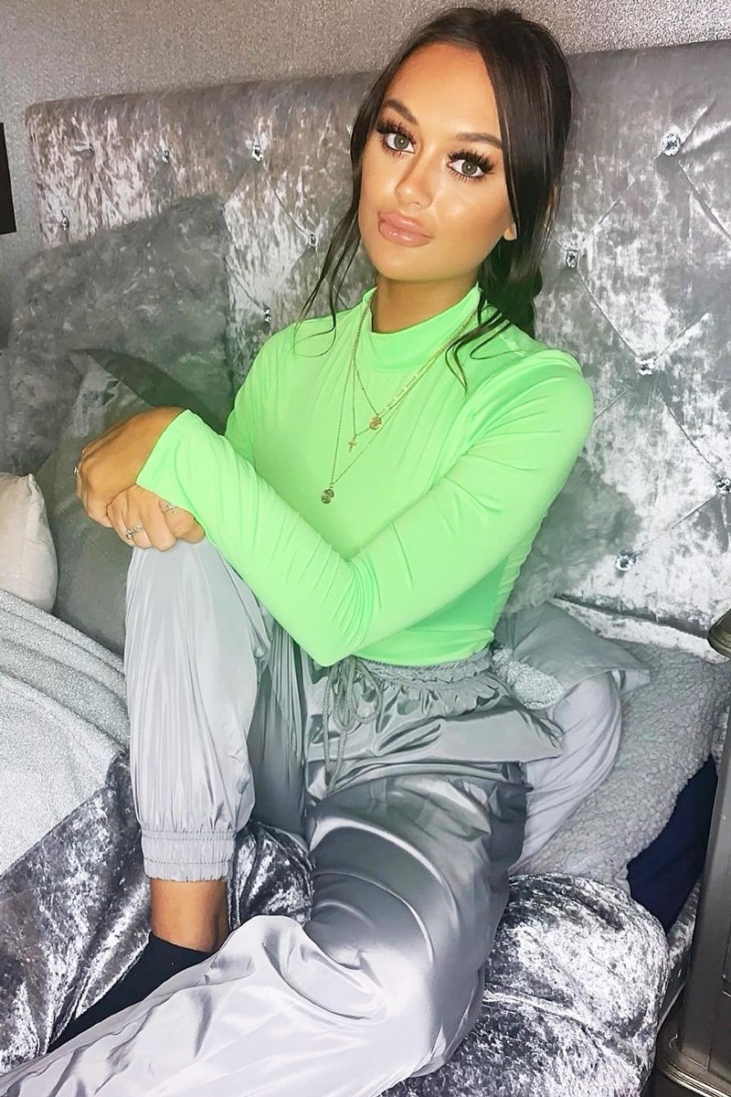 Neon Green Slinky Bodysuit - Allison-Bodysuits