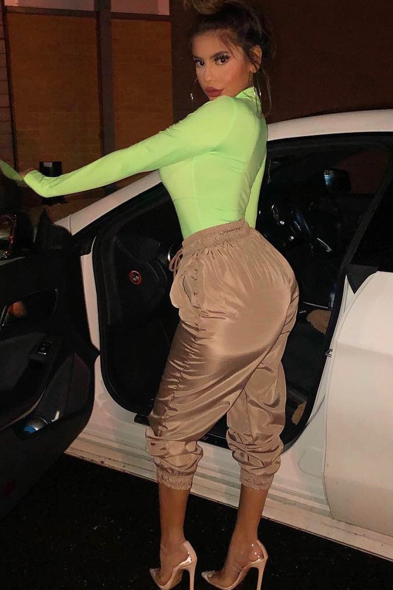 Neon Green Slinky Bodysuit - Allison-Bodysuits
