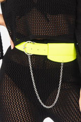 Neon Lime Ring Chain Belt - Fleur-Belts