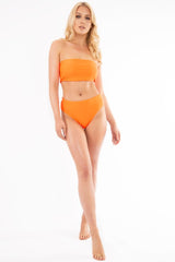 Neon Orange Bandeau High Waist Bikini - Freya-Swimsuits