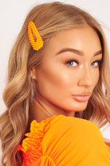 Neon Orange Matte Hair Clip - Zyra-Hair
