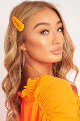 Neon Orange Matte Hair Clip - Zyra-Hair