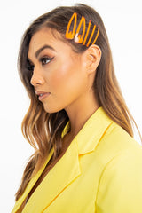 Neon Orange Pack of 5 Clips and Barrettes - Esmi-Hair