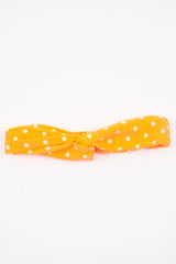 Neon Orange Polka Dot Twist Headband - Kentlee-Hair
