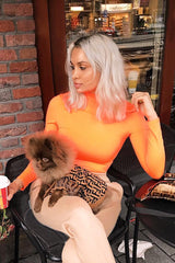 Neon Orange Slinky Bodysuit - Allison-Bodysuits