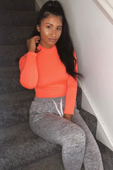 Neon Orange Slinky Bodysuit - Allison-Bodysuits