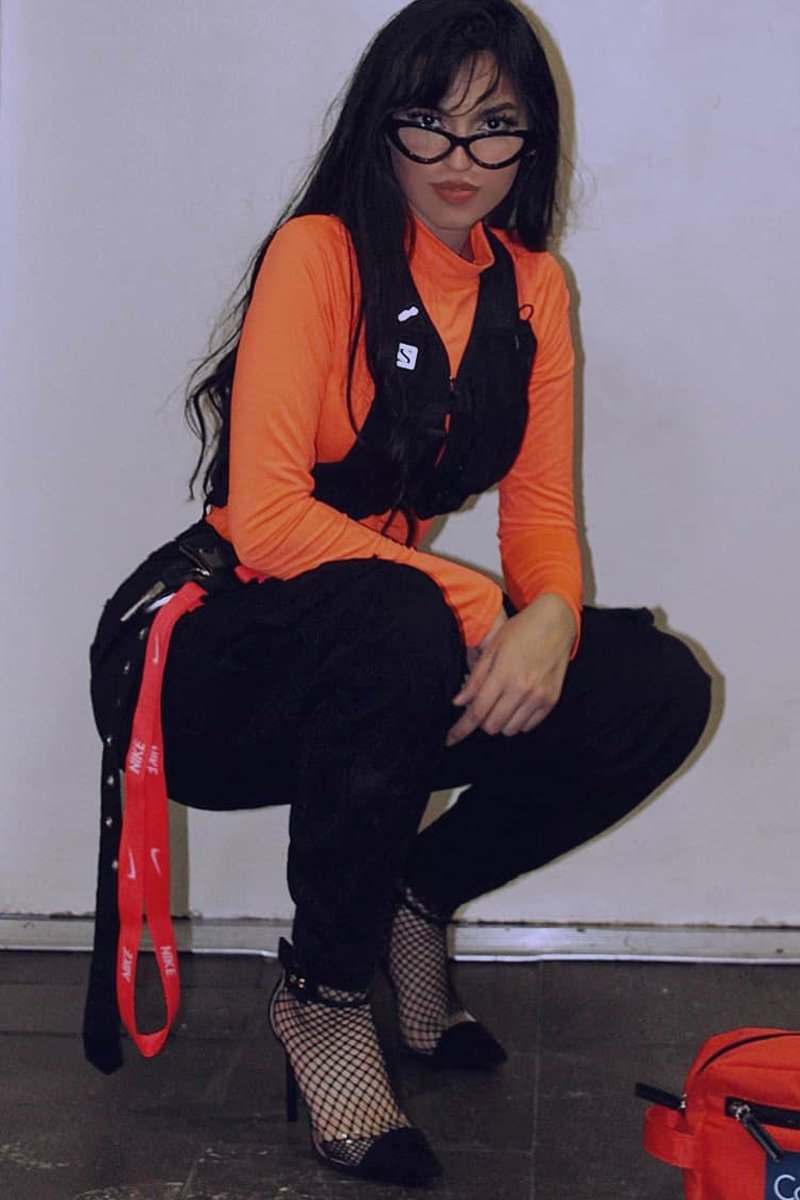 Neon Orange Slinky Bodysuit - Allison-Bodysuits