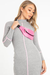 Neon Pink Front Zip Bumbag - Wakely-Bags