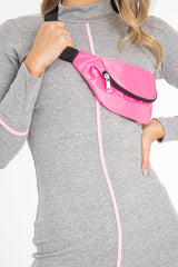 Neon Pink Front Zip Bumbag - Wakely-Bags